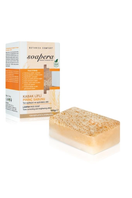 %100 Doğal Kabak Lifli, Gliserinli, El Yapımı Pirinç Sabunu 100 GR