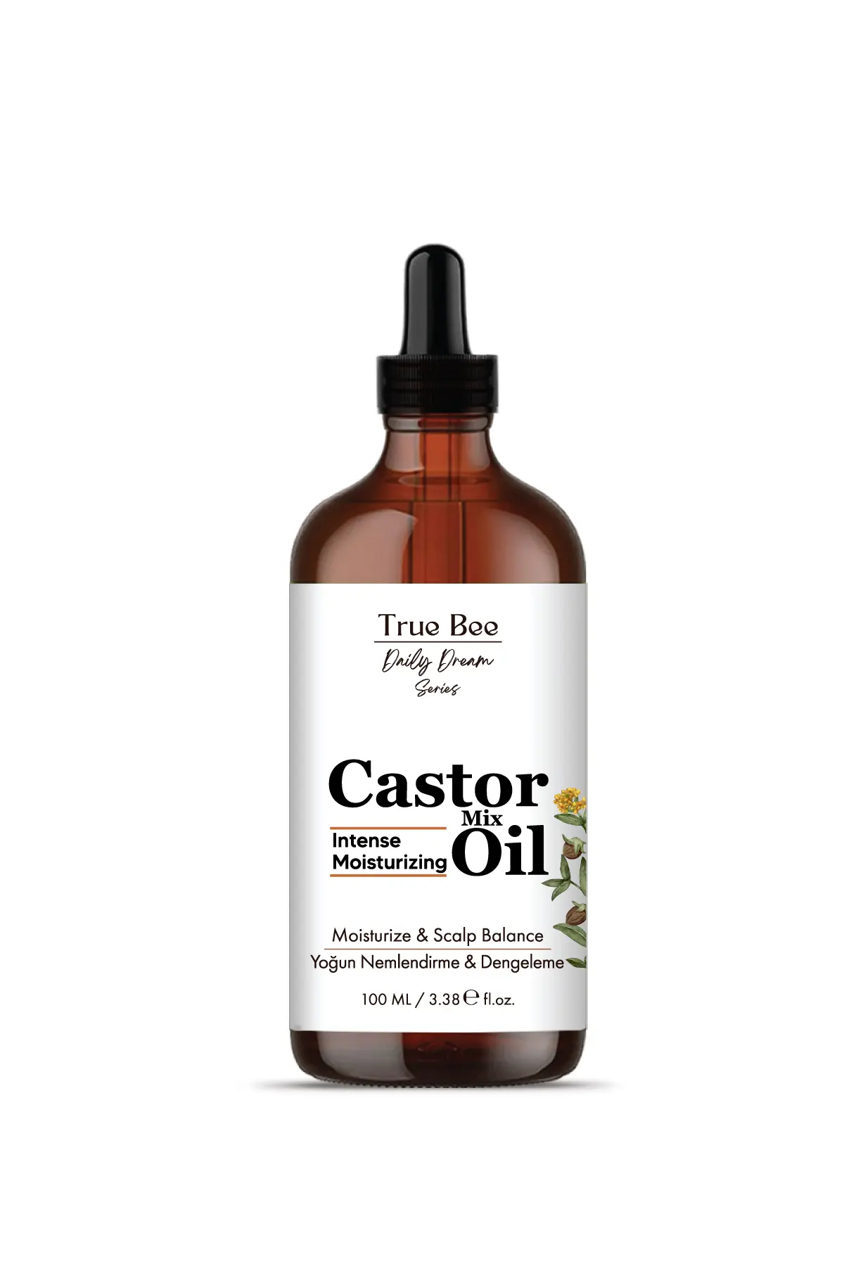 True Bee - True Bee - Daily Dream Care Series - 100 ML Castor Kompleks Yağ ( Yeni Saç Oluşumu - Dökülme Karşıtı - Onarım Etkili ) %100 Doğal Soğuk Sıkım