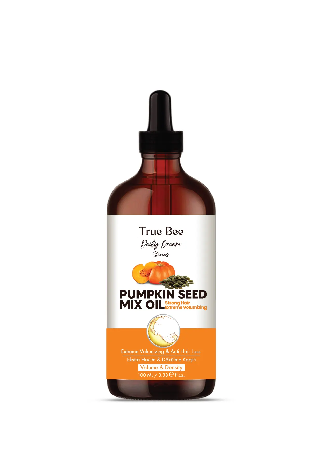 True Bee - True Bee - Daily Dream Care Series - 100 ML Pumpkin Seed Kompleks Yağ ( Saç Kökü Güçlendirme - Dökülme Karşıtı ) %100 Doğal Soğuk Sıkım