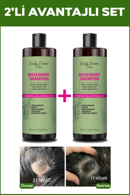 2'Li Biberiye Kompleks Şampuan Seti Saç Oluşumunu Destekleyen Güçlü Formül 2 x 400 Ml