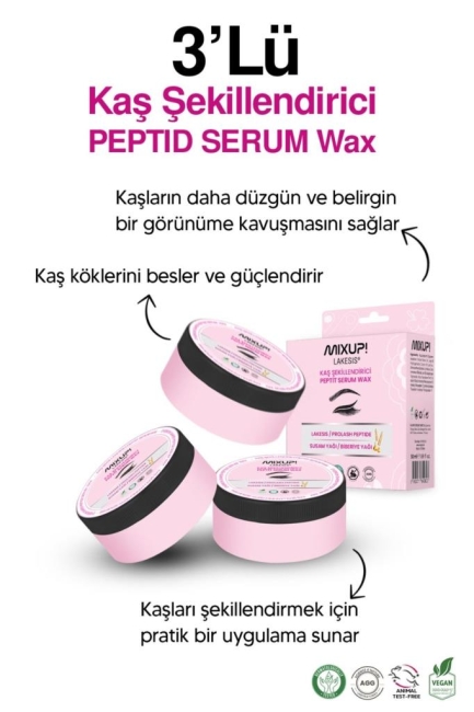 3'Lü Kaş Şekillendirici Biberiye Ve Susam Yağı İçerikli Wax 50 ml