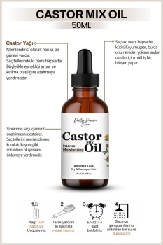 50 ML Castor Kompleks Yağ Yeni Saç Oluşumu, Dökülme Karşıtı Onarım Etkili %100 Doğal Soğuk Sıkım - Thumbnail