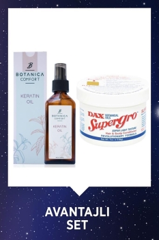 Botanica Comfort - Botanica Comfort Yıpranmş Saçlar İçin Keratin Yağı 100 ml + Dax Supergro Saç Bakım Yağı 198 g