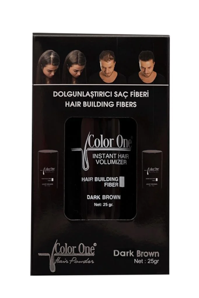 Color One - Color One Dolgunlaştırıcı Saç Fiberi Koyu Kahve Hair Building Fibers Dark Brown 25gr