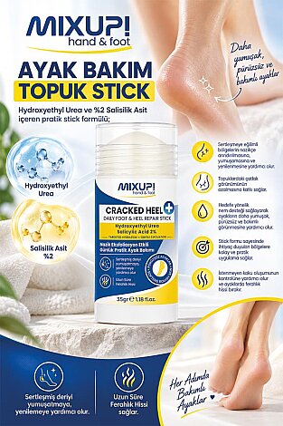 ! Cracked Intensıve Heel & Foot Stick | Yoğun Nem, Çatlak Karşıtı, Koku Karşıtı Etkili Formül | Ayak ve Topuk Çatlak Bakım Kremi 35 gr