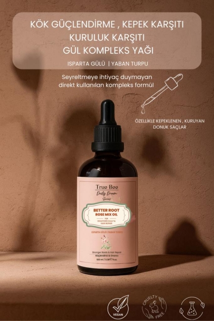 Daily Dream Series | Hızlı Uzama, Güçlendirme, Gürleştirme Etkili Gül Kompleks Saç Yağı 100 ml