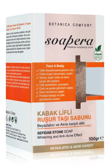 Doğal Kabak Lifli, Gliserinli, El Yapımı Ruşur Taşı Sabunu 100 GR