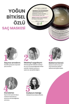 BOTANICA COMFORT Dökülme Önleyici Güçlendirici Saç Oluşumu Destekleyici Biberiye, Kara Sarımsak Saç Maskesi 220 ML - Thumbnail