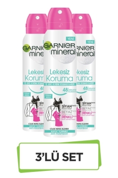 Garnier - Garnier Mineral Lekesiz Koruma Ferah Koku Sprey Deodorant 3'lü Set 