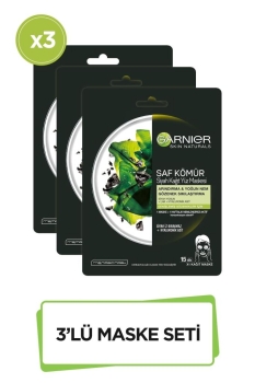 Garnier - Garnier Siyah Yosunlu Gözenek Sıkılaştırıcı Kağıt Yüz Maskesi 3'lü Set 