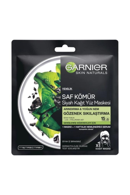 Garnier Skin Naturals Saf Kömür Gözenek Sıkılaştırıcı Kağıt Yüz Maskesi