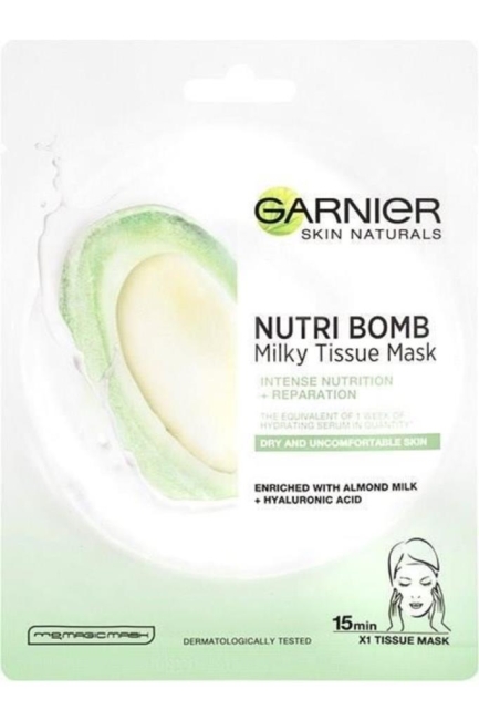 Garnier Süt Bombası Besleyici Badem Sütü Kağıt Yüz Maskesi