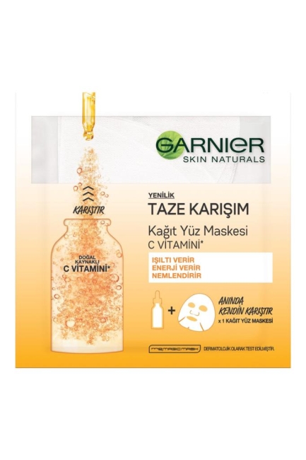 Garnier Taze Karışım Kağıt Yüz Maskesi Vitamin C 