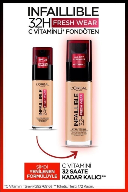 Infaillible 32H Fresh Wear C Vitaminli Fondöten - 60 Rose Ivory