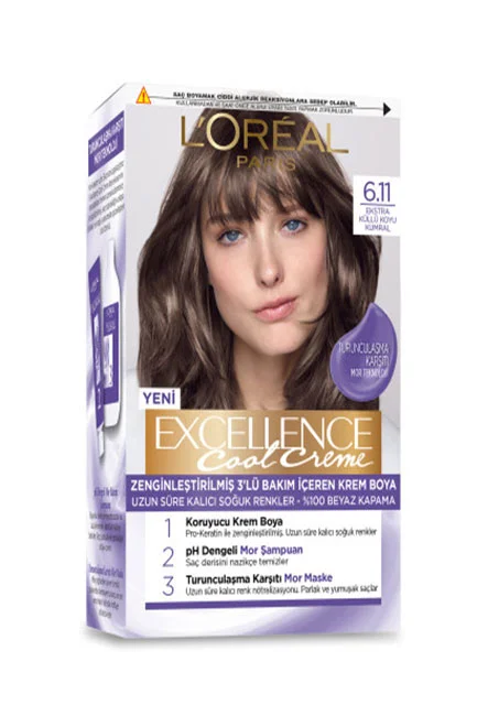 L'Oréal Paris - L’Oréal Paris Excellence Cool Creme Saç Boyası 6.11 Ekstra Küllü Koyu Kumral