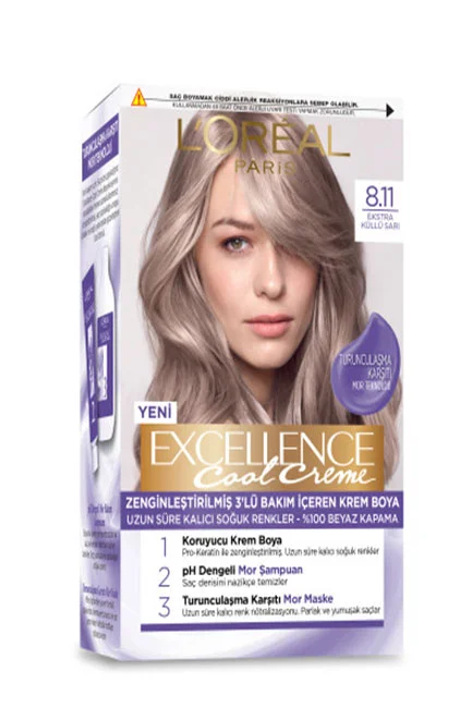 L'Oréal Paris - L’Oréal Paris Excellence Cool Creme Saç Boyası 8.11 Ekstra Küllü Sarı