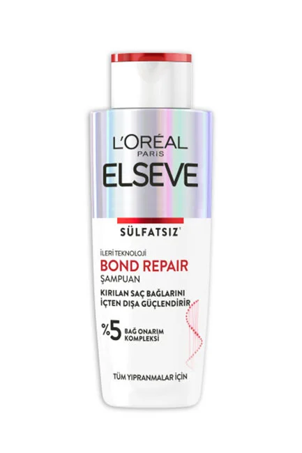 Elseve - L'Oréal Paris Bond Repair Tüm Yıpranmalar için Saç Bağlarını Güçlendirici Şampuan 200 ml
