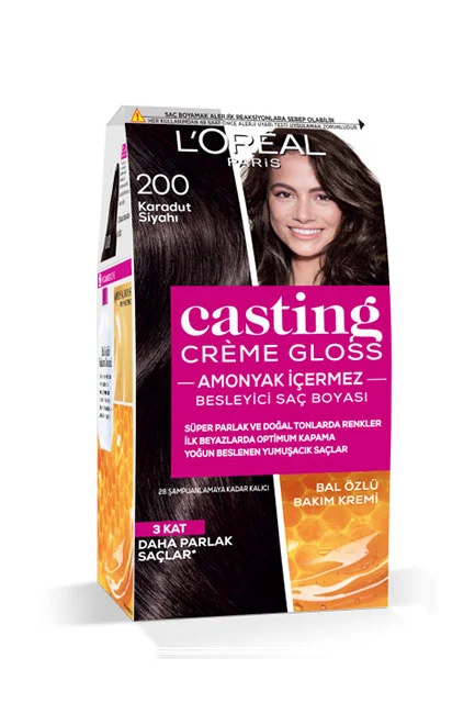 L'Oréal Paris - L'Oréal Paris Casting Crème Gloss Saç Boyası 200 Karadut Siyahı