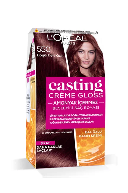L'Oréal Paris - L'Oréal Paris Casting Crème Gloss Saç Boyası 550 Böğürtlen Kızılı