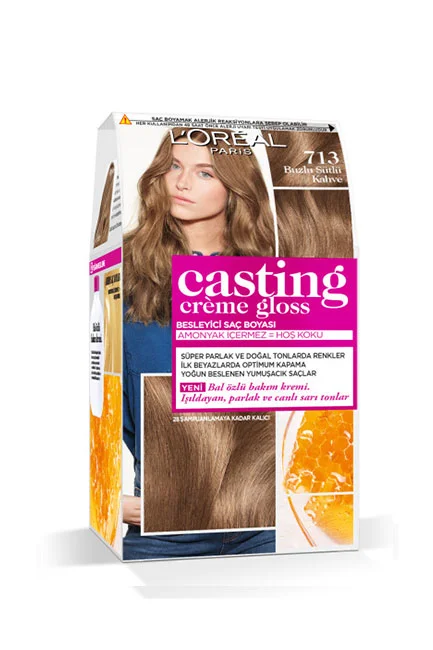loreal - L'Oréal Paris Casting Crème Gloss Saç Boyası 713 Buzlu Sütlü Kahve