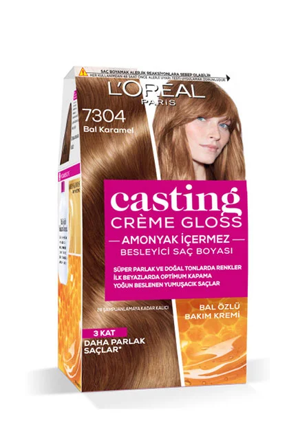 loreal - L'Oréal Paris Casting Crème Gloss Saç Boyası 7304 Bal Karamel