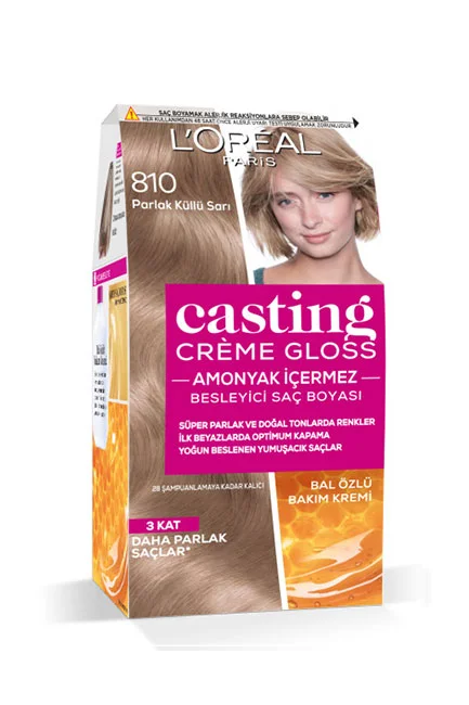 L'Oréal Paris - L'Oréal Paris Casting Crème Gloss Saç Boyası 810 Parlak Küllü Sarı