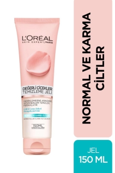 L'Oreal Paris Değerli Çiçekler Temizleme Jeli Normal ve Karma Ciltler 150 ml - Thumbnail