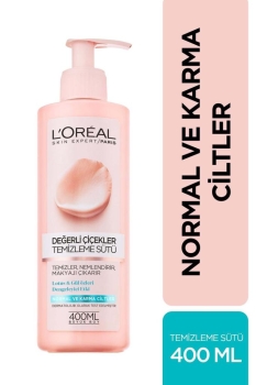 loreal - L'Oreal Paris Değerli Çiçekler Temizleme Sütü Normal ve Karma Ciltler 400ml