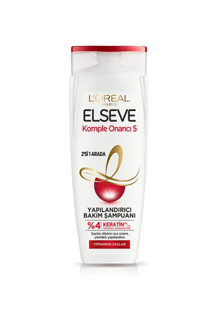 L'Oréal Paris Elseve Komple Onarıcı 5 Yapılandırıcı Bakım Şampuanı 2'si 1 Arada 450 ml - Thumbnail
