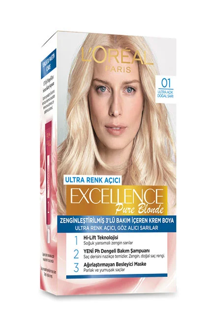 L'Oréal Paris - L'Oreal Paris Excellence Creme Saç Boyası 01 Ultra Açık Doğal Sarı