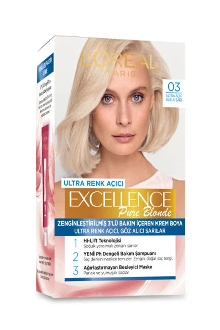 L'Oréal Paris Excellence Pure Blond Saç Boyası 03 Ultra Açık Küllü Sarı