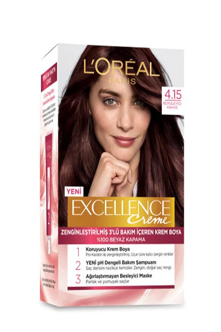 L'Oréal Paris - L'Oréal Paris Excellence Creme Saç Boyası 4.15 Büyüleyici Kahve