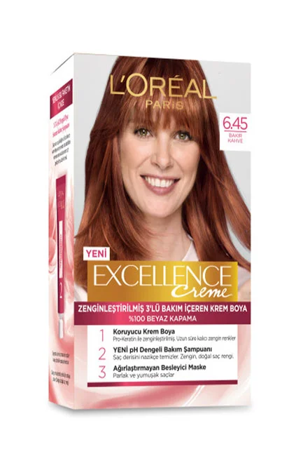 L'Oreal Paris Excellence Creme Saç Boyası 6.45 Bakır Kahve