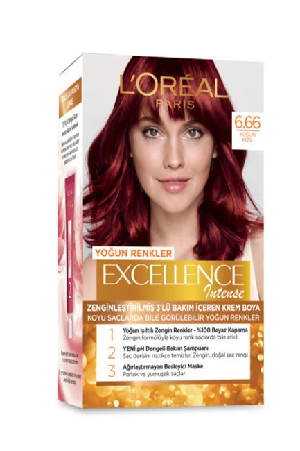 L'Oréal Paris Excellence Intense Saç Boyası 6.66 Yoğun Kızıl