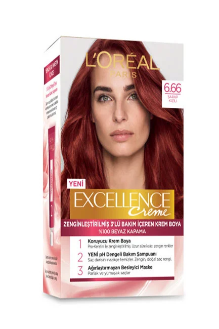 L'Oreal Paris - L'Oréal Paris Excellence Creme Saç Boyası 6.66 Şarap Kızılı