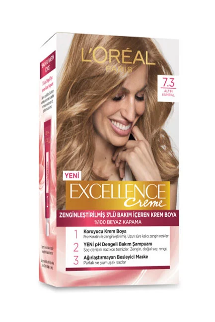 L'Oréal Paris - L'Oreal Paris Excellence Creme Saç Boyası 7.3 Altın Kumral 