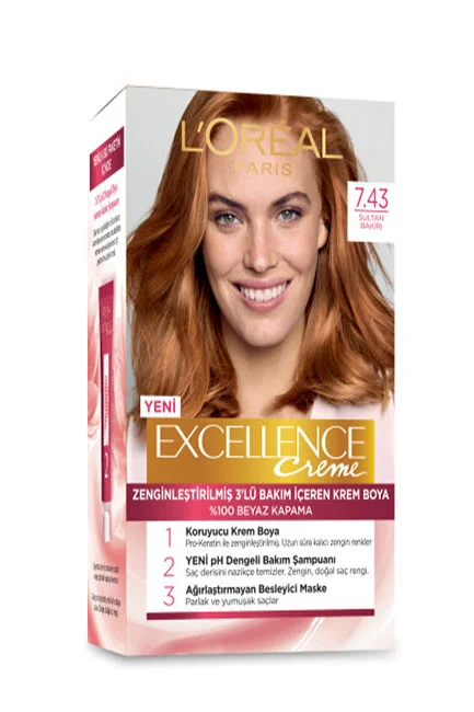 L'Oréal Paris - L'Oreal Paris Excellence Creme Saç Boyası 7.43 Sultan Bakırı