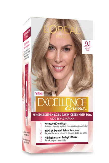 L'Oréal Paris - L'Oreal Paris Excellence Creme Saç Boyası 9.1 Sarı Küllü