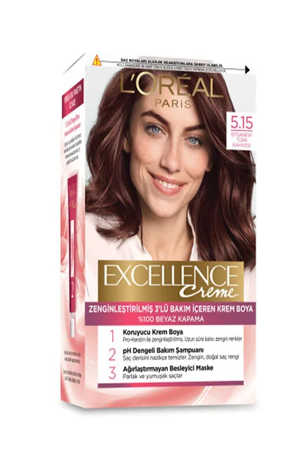L'Oréal Paris - L'Oréal Paris Excellence Creme Saç Boyası 5.15 Efsanevi Türk Kahvesi
