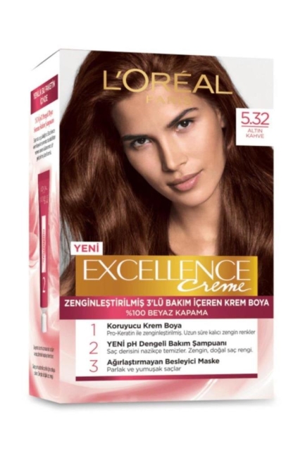 L'Oreal Paris Excellence Creme Saç Boyası 5.32 Altın Kahve