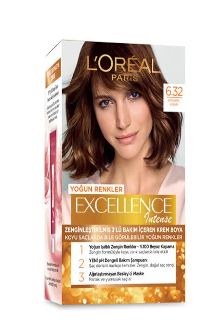 L'Oréal Paris - L'Oréal Paris Excellence Intense Saç Boyası 6.32 Karamel Kahve