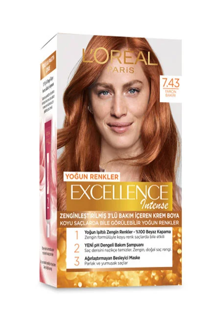 L'Oréal Paris - L'Oréal Paris Excellence Intense Saç Boyası 7.43 Tarçın Bakırı