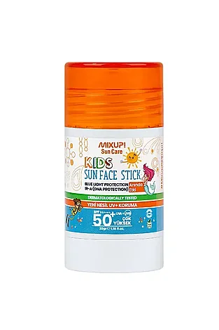 Mixup! Mineral Filtreli Mavi Işık Korumalı SPF 50+ Çocuk Güneş Koruyucu Stick (Uva/Uvb - Aloe Vera İçerikli) 35 gr - 1