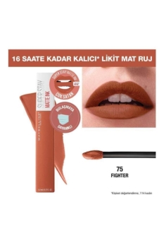 Maybelline Super Stay Matte Ink Likit Mat Ruj - 75 Fighter - Kahverengi - Thumbnail