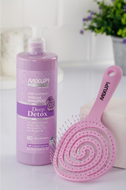 Mixup! Deep Detox Derin Temizleme Şampuanı 400 ml + 3D Soft Touch Saç Fırçası Turuncu