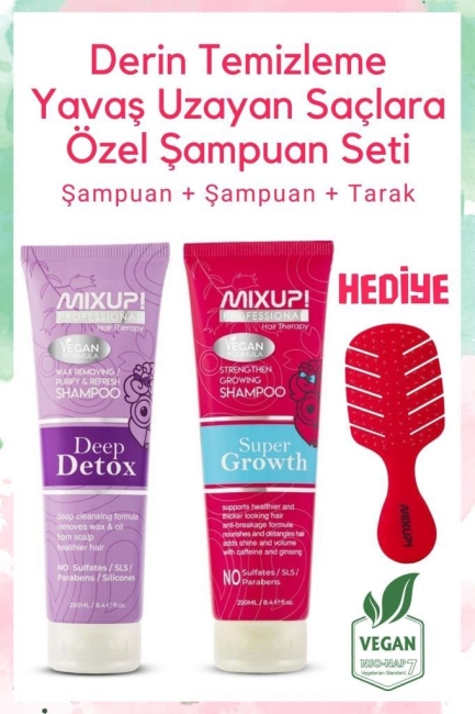 Mixup Şampuan Bakım Paketi (Şampuan+Şampuan+Tarak)