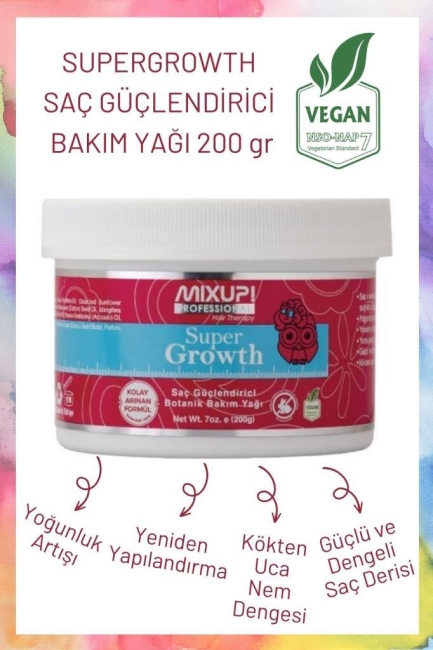 Mixup! Yavaş Uzayan Saçlara Özel Güçlendirici Ve Onarıcı Bakım Yağı 200GR