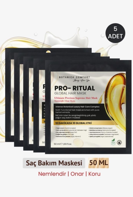 Pro-Ritual – Ultimate Precious Supreme Derin Nem ve Dökülme Karşıtı Saç Bakım Maskesi 50x5 ml