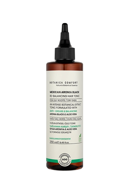 BOTANICA COMFORT - BOTANICA COMFORT Sebum Dengeleyici Yağlanma Karşıtı Siyah Aronya Üzümü Özlü Güçlendirici Saç Bakım Toniği 250 ML