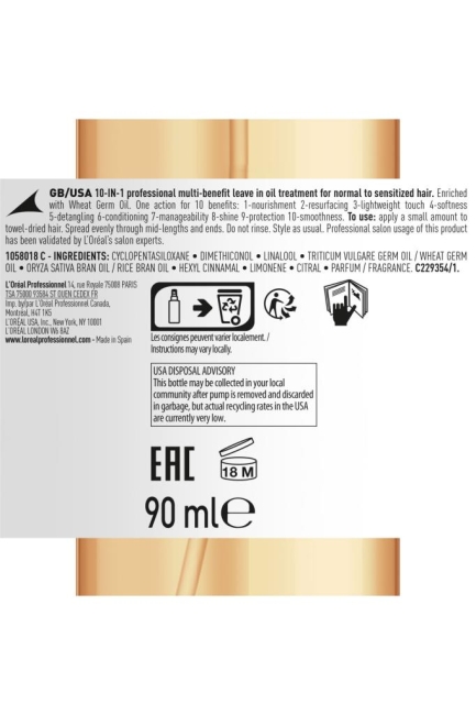 Serie Expert Absolut Repair 10 in 1 Yıpranmış Saçlar İçin 10 Etkili Mucize Bakım Spreyi 90 ml